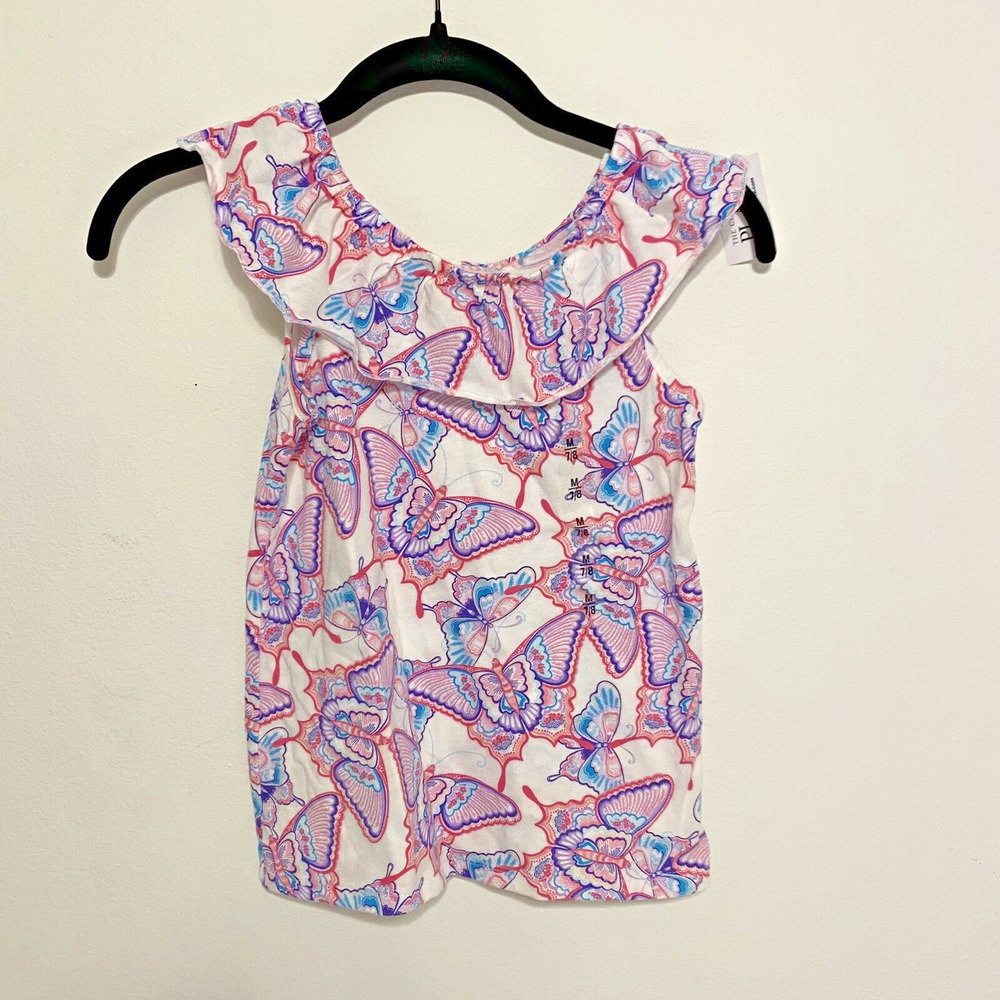 Children's place Girls Butterfly Top Size M 7/8 White